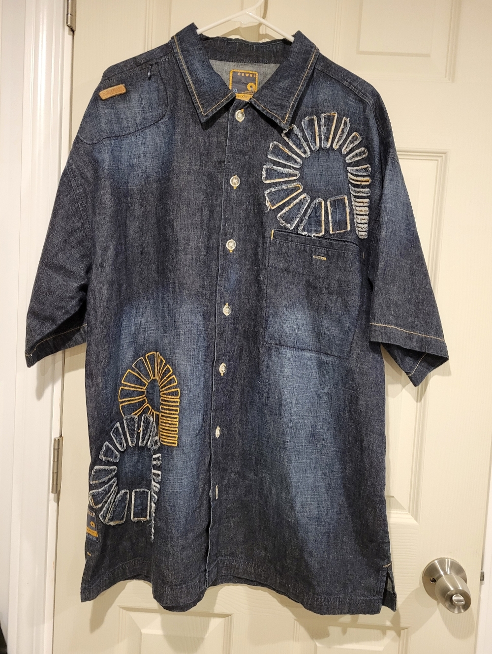 Vintage Akademiks Y2K "Sunburst" Denim Shirt - XL